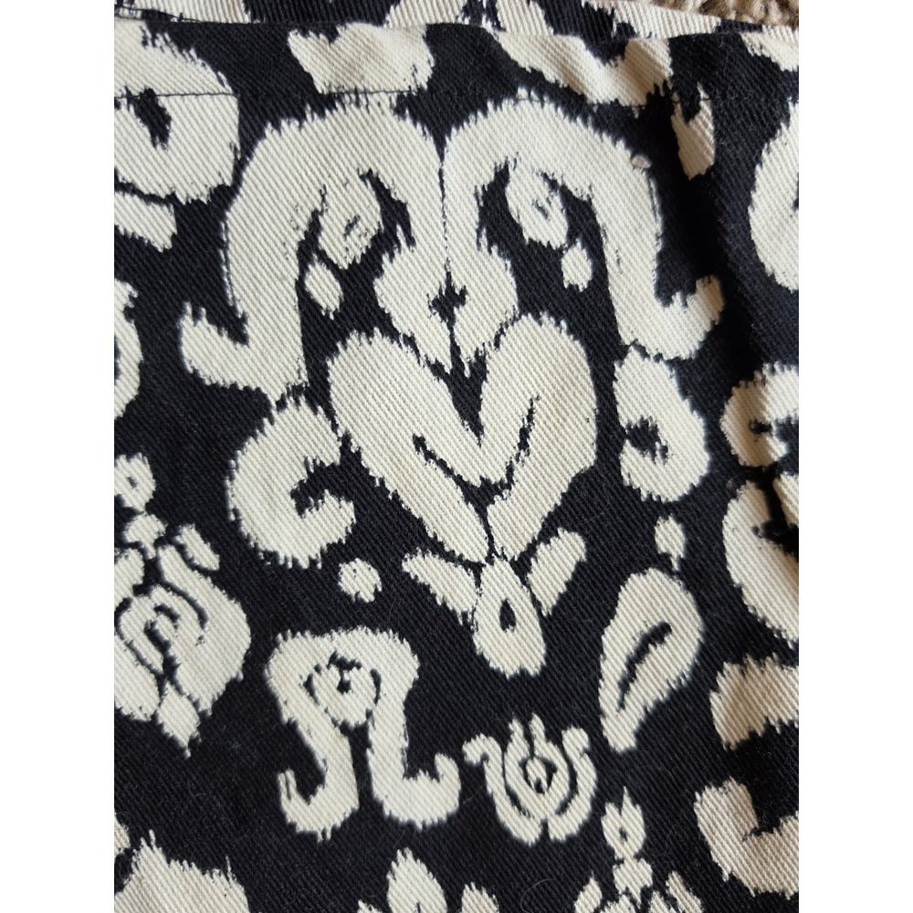 Zara Black White Ikat Damask Jacquard High Waisted Cotton Shorts Small NWT - Picture 9 of 11